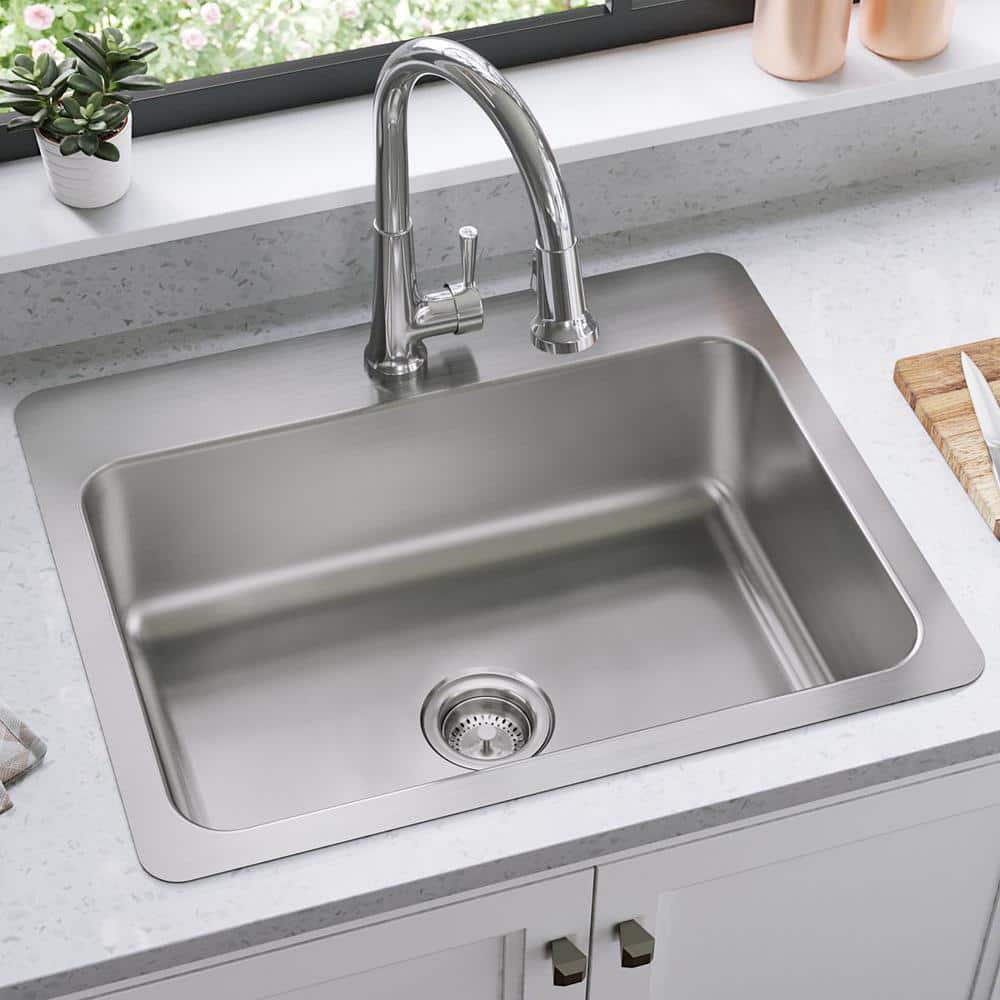 Dayton 27" x 22" Stainless Steel Single Bowl Drop-In Sink