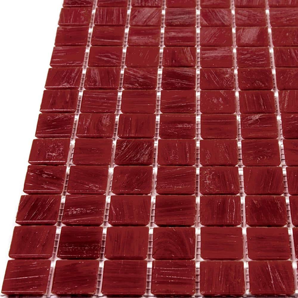 Scarlet Red 12" x 12" Glossy Glass Mosaic Tile