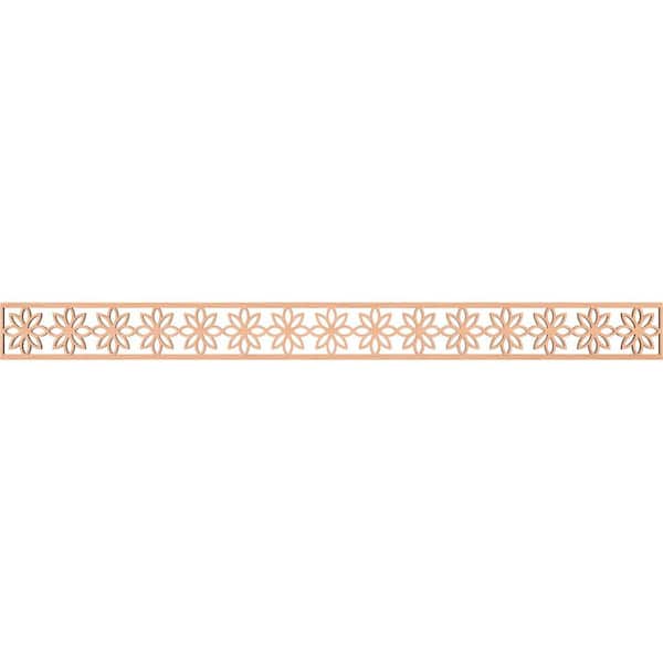 Ekena Millwork Daisy Fretwork 0.25 in. D x 46.375 in. W x 4 in. L Alder Wood Panel Moulding