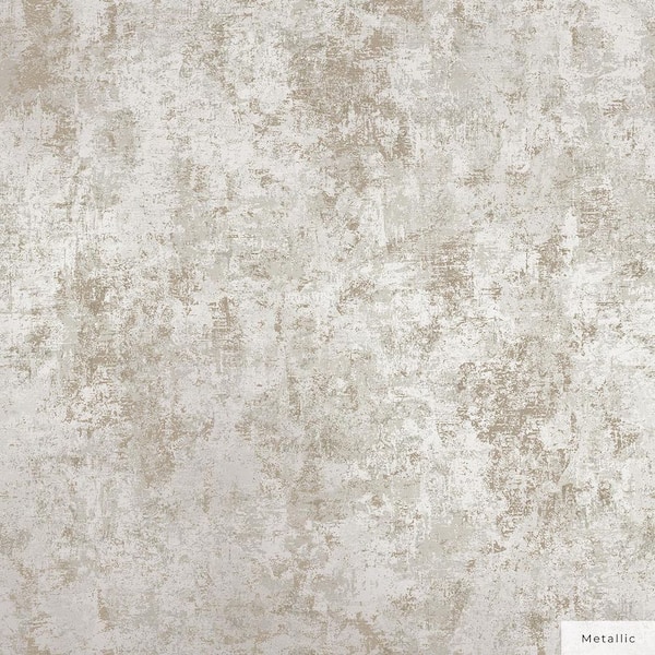 Metallic Pearl Distressed Gold Leaf Vinyl Peel and Stick Wallpaper Roll (Covers 56 sq. ft.)