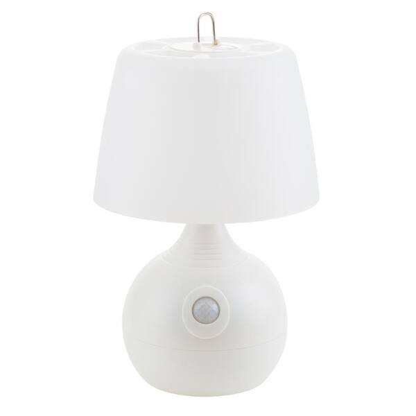 Lavish Home 9.5 in. White Indoor Motion Sensor Table Lamp