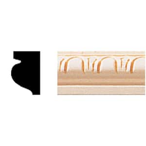 1/2 in. x 3/4 in. x 8 ft. Hardwood Wood Cove Moulding