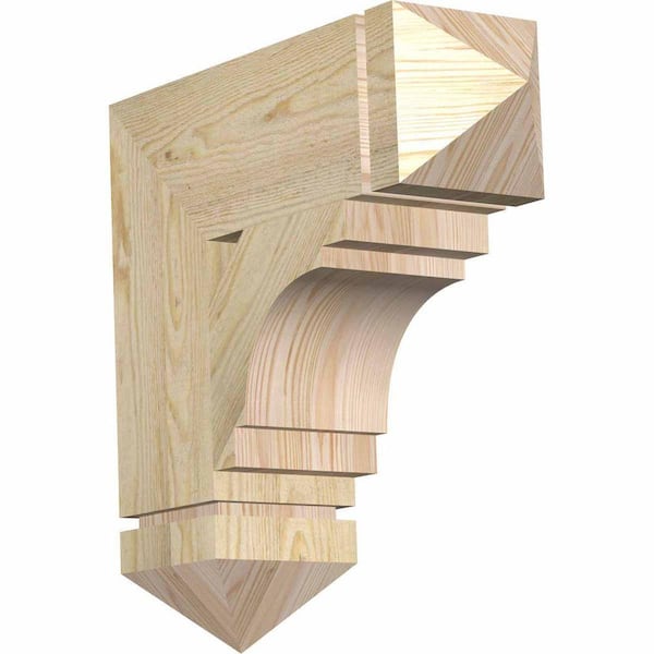 Ekena Millwork 6 in. x 20 in. x 20 in. Douglas Fir Merced Arts and Crafts Rough Sawn Bracket