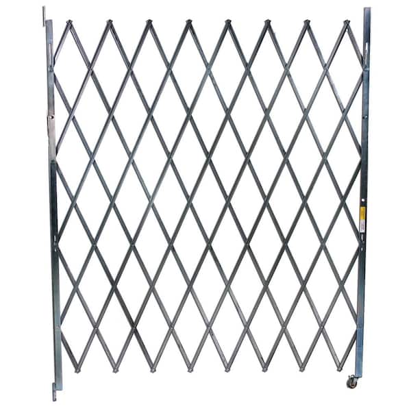 Vestil 8 ft. x 6-1/2 ft. Gray Galvanized Steel Single Fold Scissor Gate ...