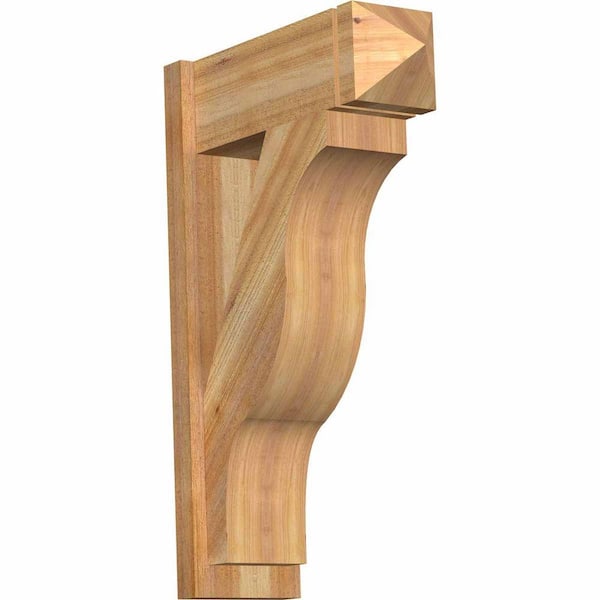 Ekena Millwork 8 in. x 34 in. x 22 in. Fuston Arts and Crafts Rough Sawn Western Red Cedar Outlooker