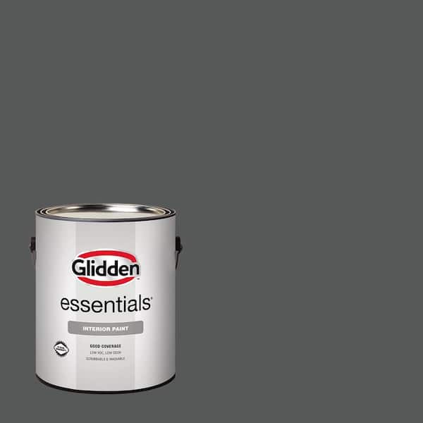 Glidden Essentials 1 gal. PPG0997-7 Black Widow Semi-Gloss Interior Paint