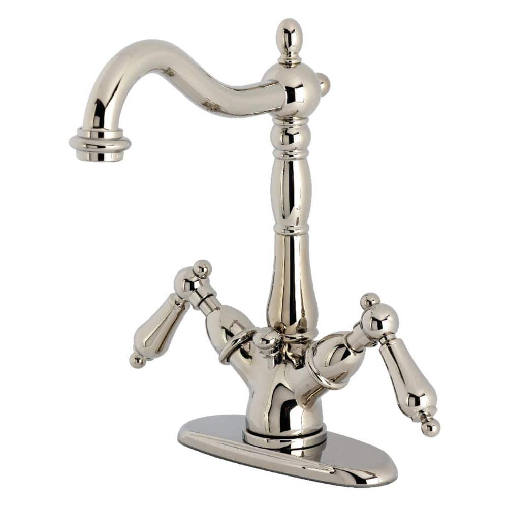 Heritage 4 in. Centerset 2-Handle Bathroom Faucet with Pop-Up in Polished Nickel price history on PriceWatchPro