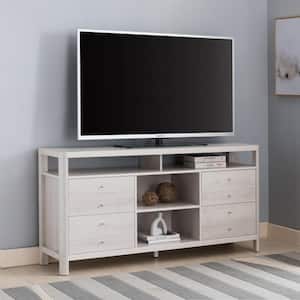 White Oak TV Stand Fits TV's up to 60 in. with Drawers and Shelves