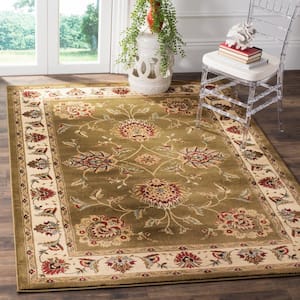 Lyndhurst Green/Ivory 5 ft. x 8 ft. Border Floral Geometric Area Rug