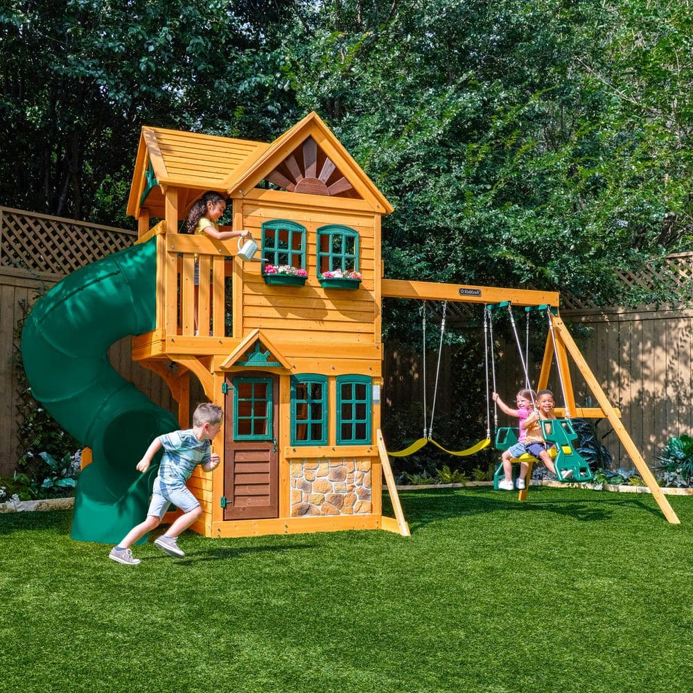 KidKraft DIY Buffalo Crossing Wooden Outdoor Playground Set with