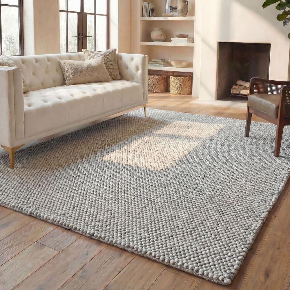 Silver Color Rug SAFAVIEH Natura 8 ft. x 10 ft. Silver Solid Color Area Rug NAT425G-8 ...