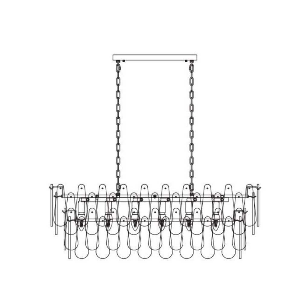 10-Light Brass Modern Rectangle Alabaster Rectangular Chandelier for Dining Room Living Room price history on PriceWatchPro