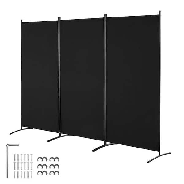 SVOPES 3-Panel Room Divider, Folding Privacy Screen for Room Separation, Freestanding for Office, Bedroom Polywire Black
