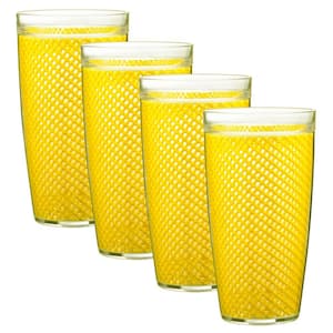 Fishnet 22 oz. Yellow Insulated Drinkware (Set of 4)