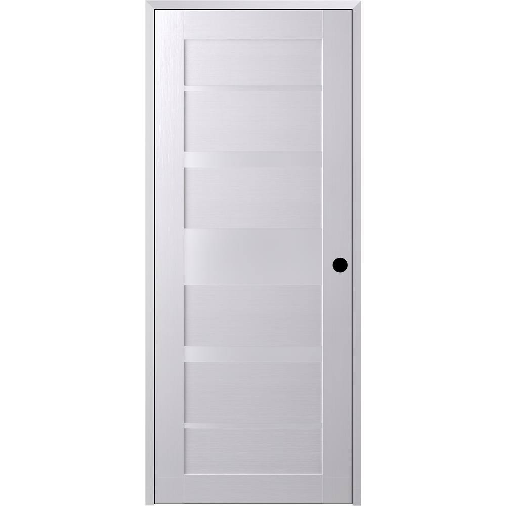 Kina 28 in. Gray Frosted Glass Composite Interior Door