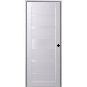 Belldinni Kina 30 in. x 80 in. Right-Handed 5-Lite Frosted Glass Solid ...