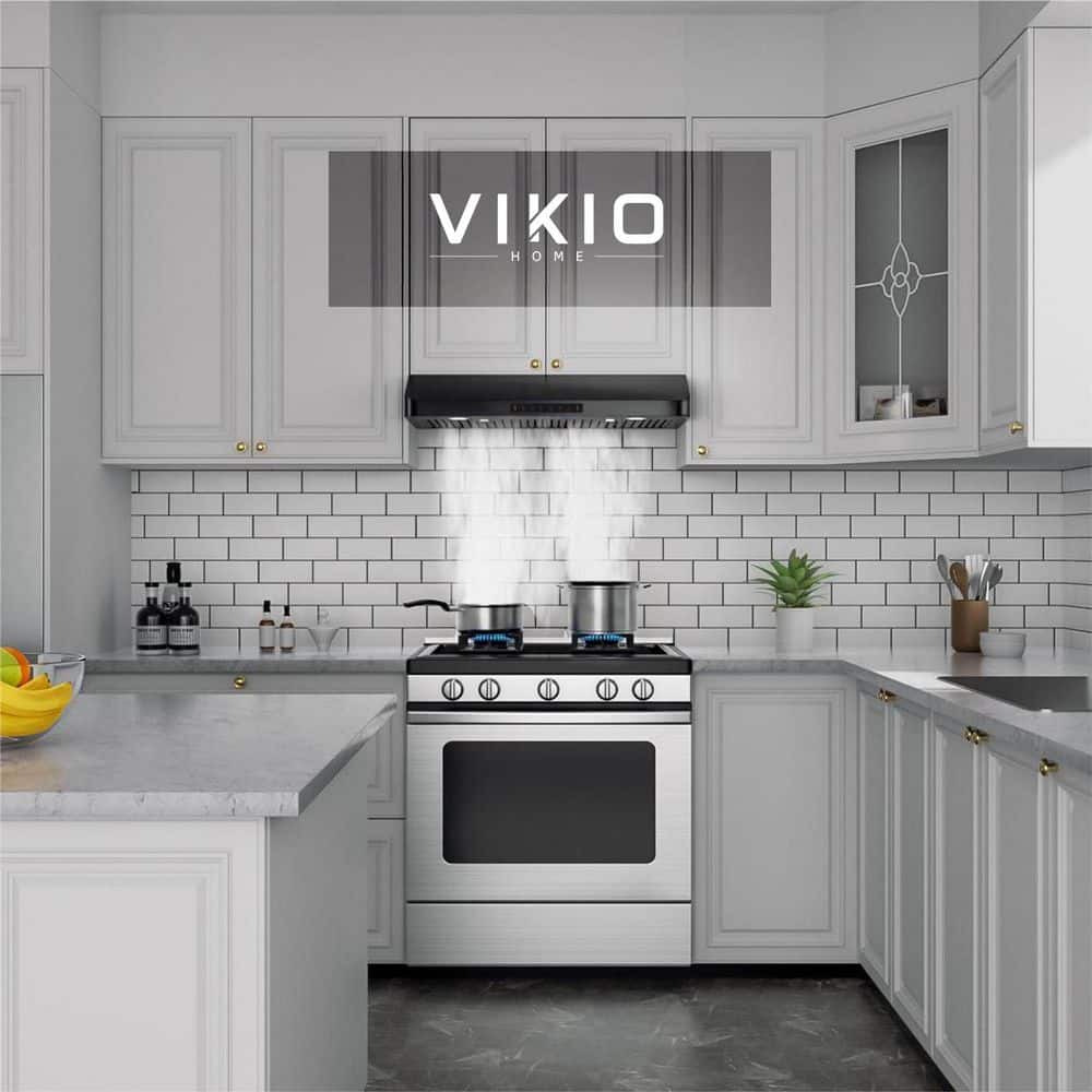 30" Black Stainless Steel Under Cabinet Range Hood with Gesture Control