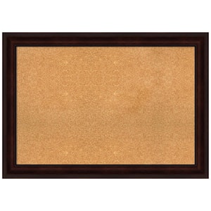 Coffee Bean Brown 41.12 in. x 29.12 in. Framed Corkboard Memo Board