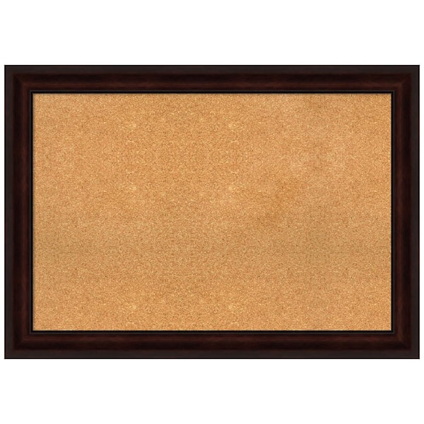 Amanti Art Coffee Bean Brown 41.12 in. x 29.12 in. Framed Corkboard Memo Board