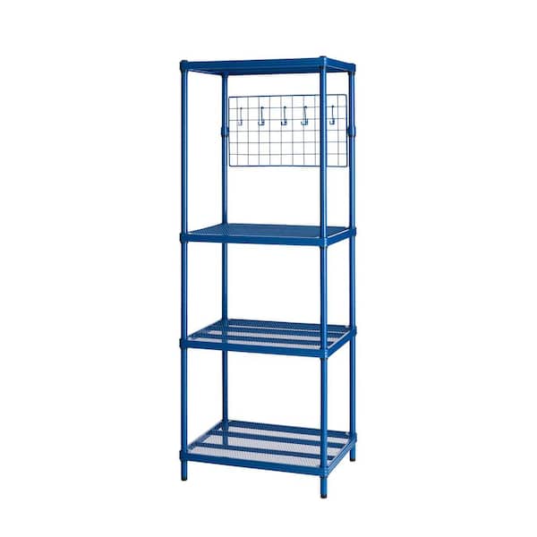 Design Ideas MeshWorks 4-Shelf Metal Petrol Blue Freestanding Utility Grid Unit