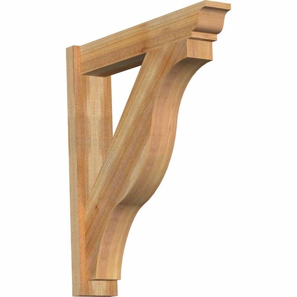 Ekena Millwork 6 in. x 34 in. x 30 in. Western Red Cedar Fuston Traditional Rough Sawn Outlooker