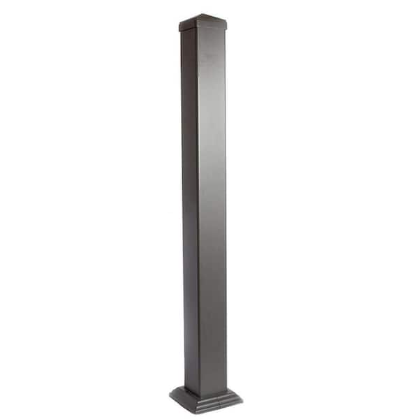 Pegatha 3.5 in. x 39 in. Charcoal Gray Fine Textured Aluminum Welded Post