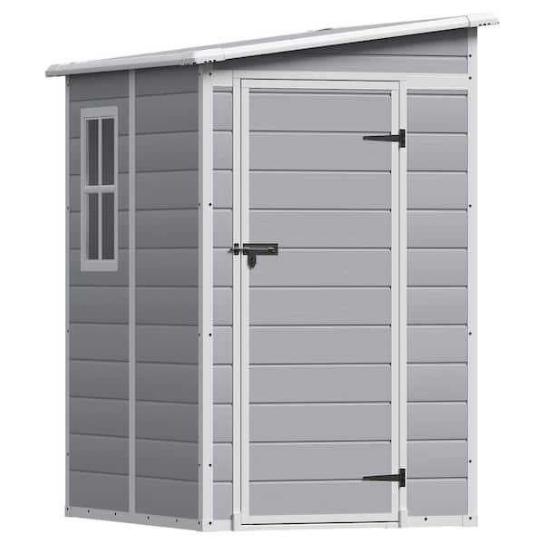 5 ft. W x 4 ft. D Resin Outdoor Storage Shed with Floor(16.6 sq. ft. )
