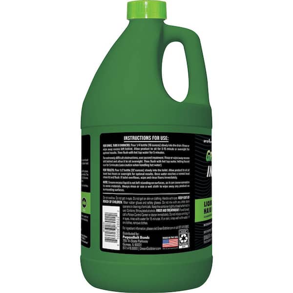 Green Gobbler GGDIS2CH32 Dissolve Liquid Hair & Grease Opener/Drain Cleaner/Toilet  Clog Remover (31 OZ.), 32 OZ, Colorless, 31 Ounces 