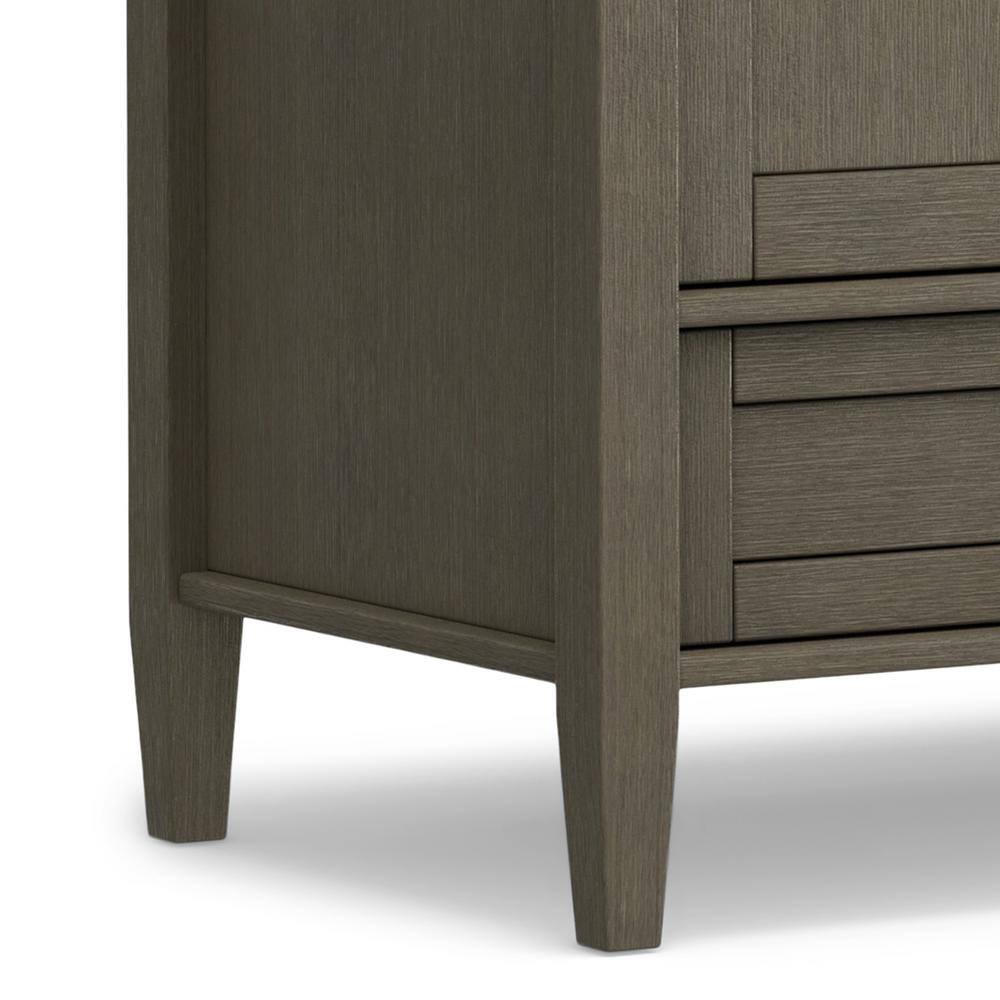 Farmhouse Gray Solid Wood TV Media Stand with Storage