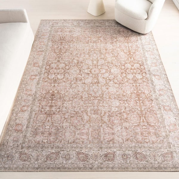 nuLOOM Hillstone Rust 7 ft. 10 in. x 10 ft. Traditional Vintage Medallion Area Rug