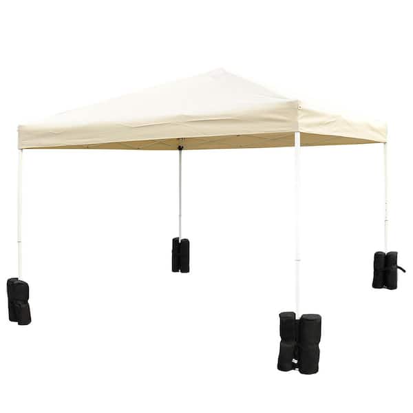 Black 4-Piece Canopy Weights Bags for Stability, Sandbag Anchor for Gazebo Pop Up Tent, Each Sandbag Holds up to 33 lb.