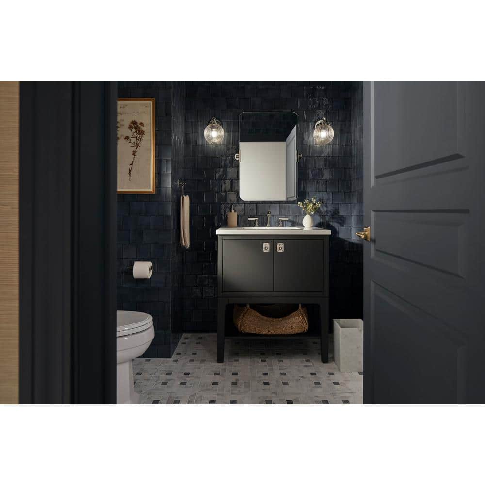 Brushed Moderne Brass Three-Light Wall Sconce