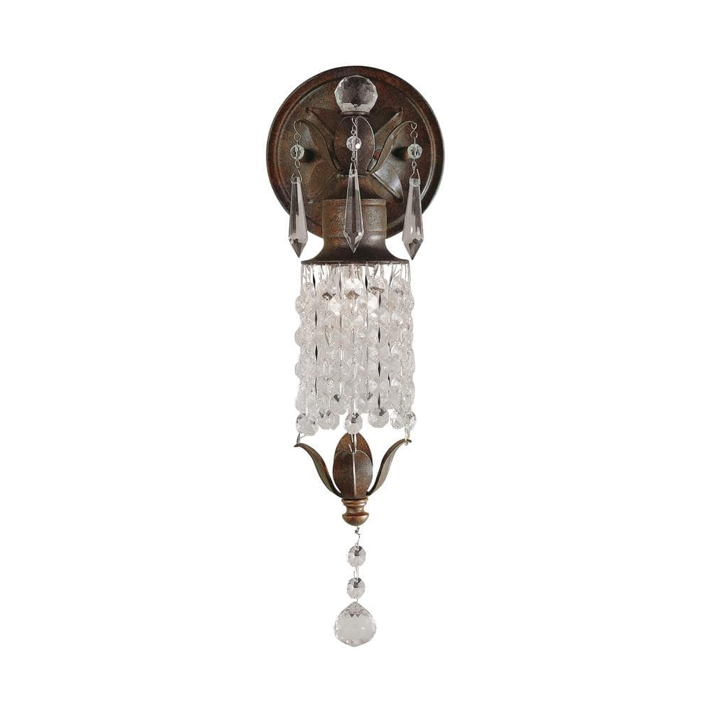 Versailles Inspired British Bronze Wall Sconce with Crystal Accents