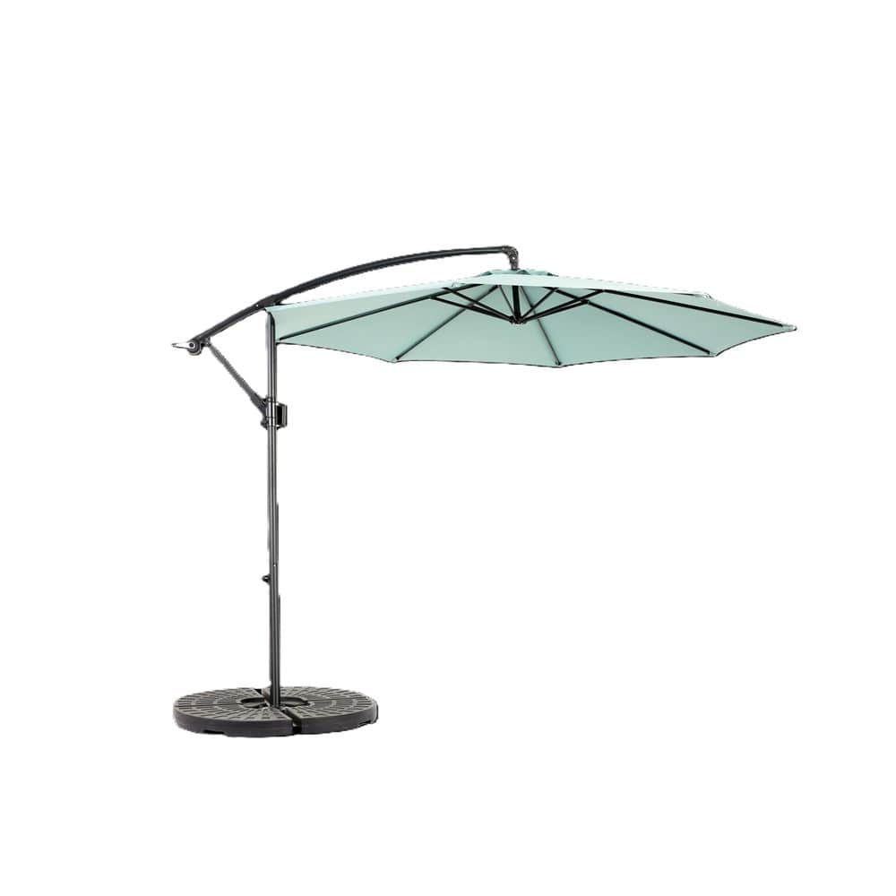 10 ft. Offset Hanging Market Patio Umbrella in Light Green with Easy Tilt Adjustment, Polyester Shade, 8 Ribs (No Base) price history on PriceWatchPro