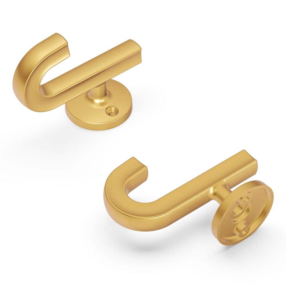 Woodward Collection Hook - 3-5/8 in. x 1-3/4 in. Brushed Golden Brass Zinc Hook (5-Pack) price history on PriceWatchPro
