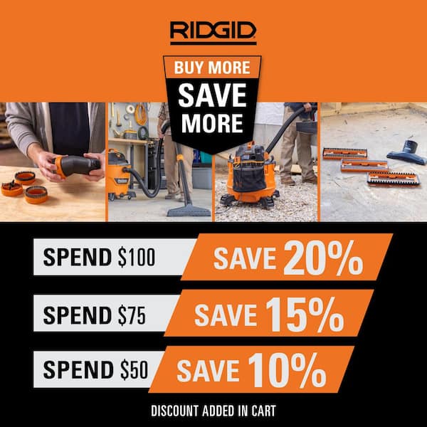 2-1/2 in. NXT Max Floor Tool Shop Vacuum Attachment with Bristle Shoe Kit and Wet Squeegee for RIDGID NXT Wet Dry Vacs