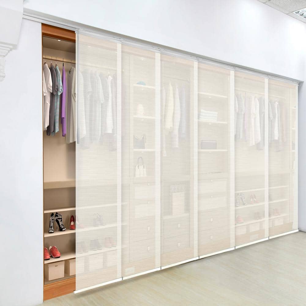 Ornate Alabaster 70 in.- 130 in. W x 94 in. L Adjustable 6-Panel White Single Rail Panel Track with 23.5 in. Slates price history on PriceWatchPro