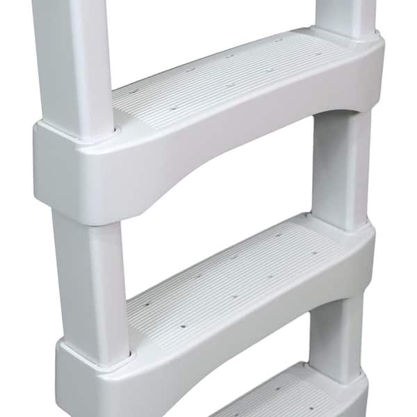 Blue Wave White Snap-Lock Deck Ladder for Above-Ground Pools 