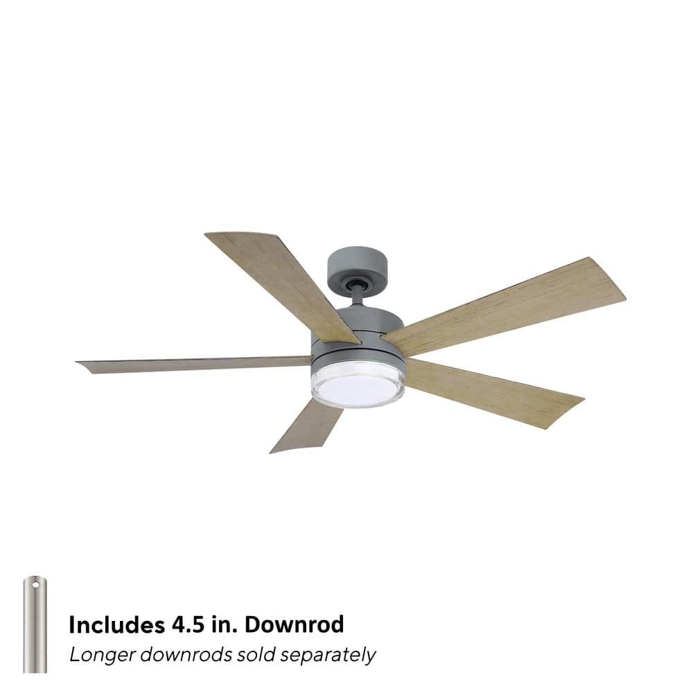 Graphite Weathered Gray 52" Smart Ceiling Fan with LED Light and Remote