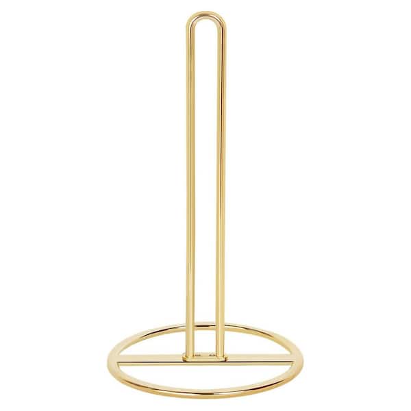 Large Size Rolls Kitchen Paper Towel Stand Holder for Kitchen Organization and Storage in Gold