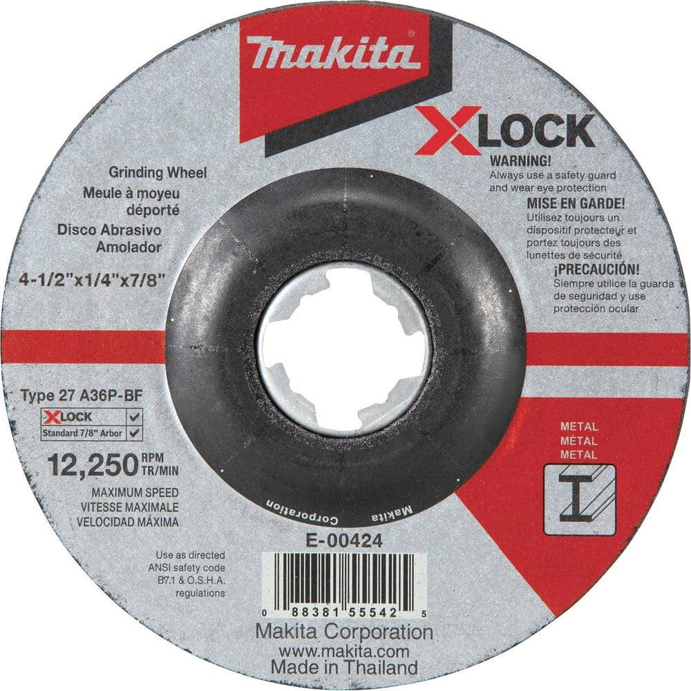 Makita X-LOCK 4-1/2 in. x 1/4 in. x 7/8 in. 36-Grit Type 27