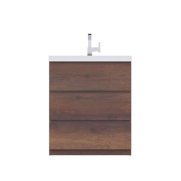 Alya Bath Paterno 30 in. W x 19 in. D Bath Vanity in Rosewood with Acrylic Vanity Top in White with White Basin
