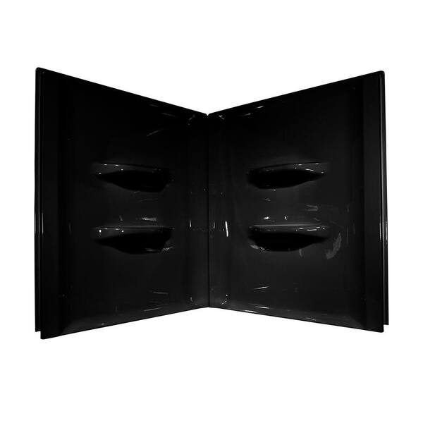 Lyons Industries Sea Wave 48 in. x 48 in. x 52 in. 2-Piece Direct-to-Stud Shower Wall Kit in Black