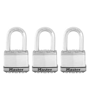 Heavy Duty Outdoor Padlock with Key, 2 in. Wide, 1-1/2 in. Shackle, 3 Pack