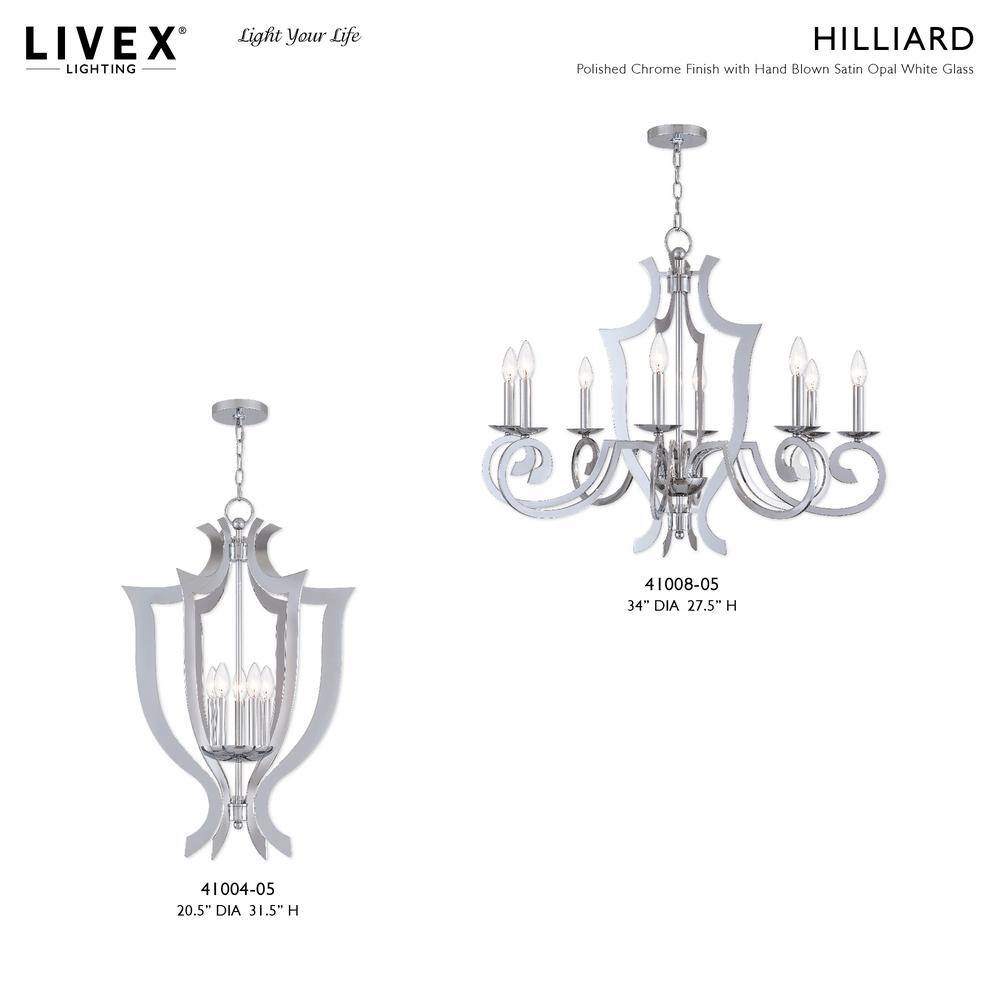 Polished Chrome 5-Light Candelabra Chandelier with Laser-Cut Design