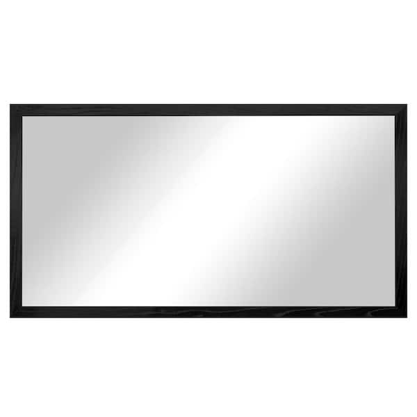 2 in Black Frame (30 in. W x 45 in. H) Oak Hardwood Rectangle Wall Mirror