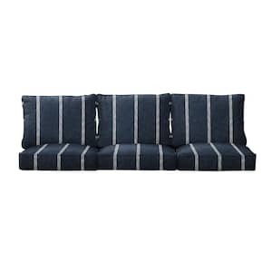 25 x 25 x 5 (6-Piece) Deep Seating Outdoor Couch Cushion in Sunbrella Lengthen Indigo