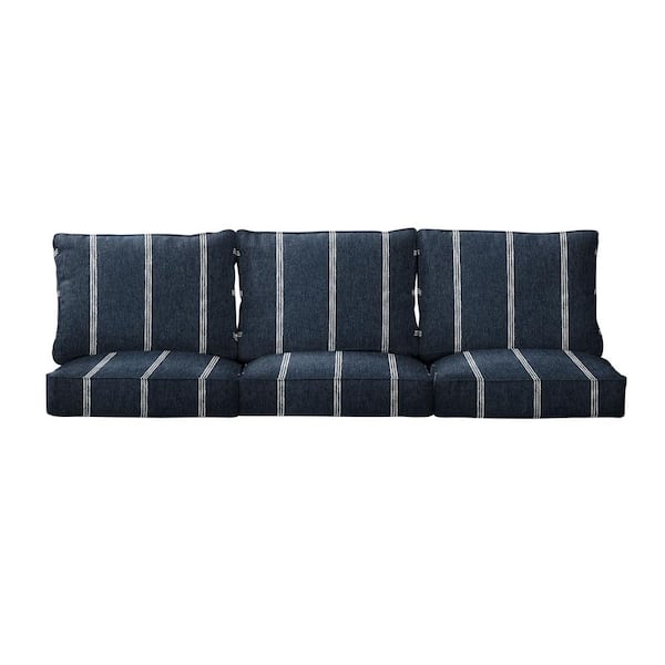25 x 25 x 5 (6-Piece) Deep Seating Outdoor Couch Cushion in Sunbrella Lengthen Indigo
