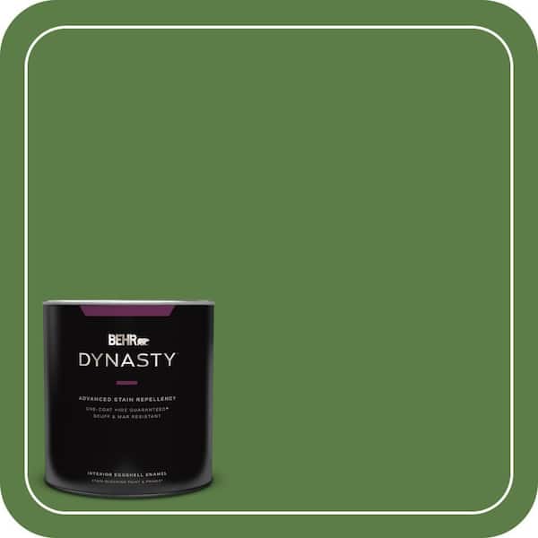 BEHR DYNASTY 1 qt. #440D-6 Grassy Field Eggshell Enamel Interior Stain-Blocking Paint & Primer