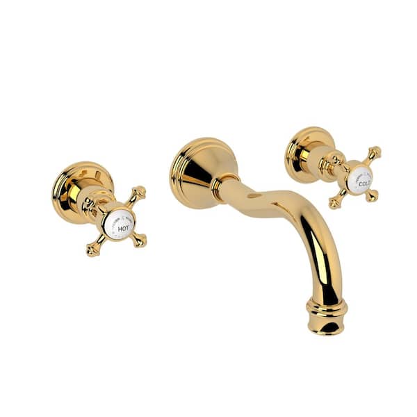 Georgian Era 8 in. Widespread 2-Handle Bathroom Faucet in Unlacquered Brass